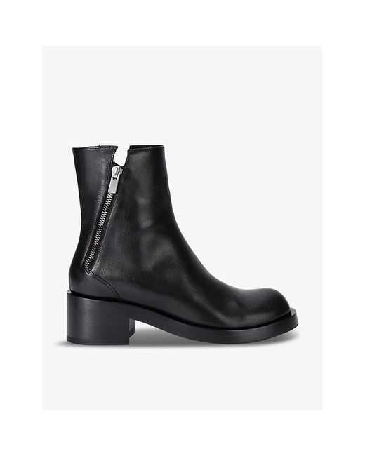 Officine Creative Black Brett 003 Leather Heeled Ankle Boots