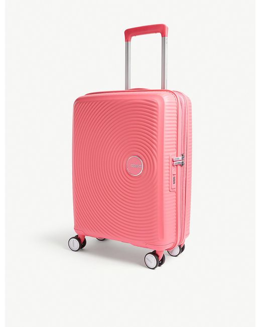 American Tourister Pink Soundbox Expandable Four-wheel Cabin Suitcase 55cm
