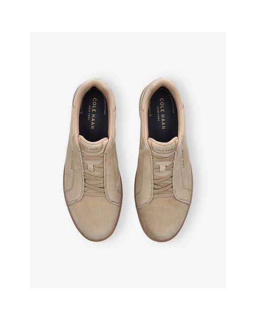 Cole Haan Natural Grandpro Luxe Slip-On Suede Trainers for men