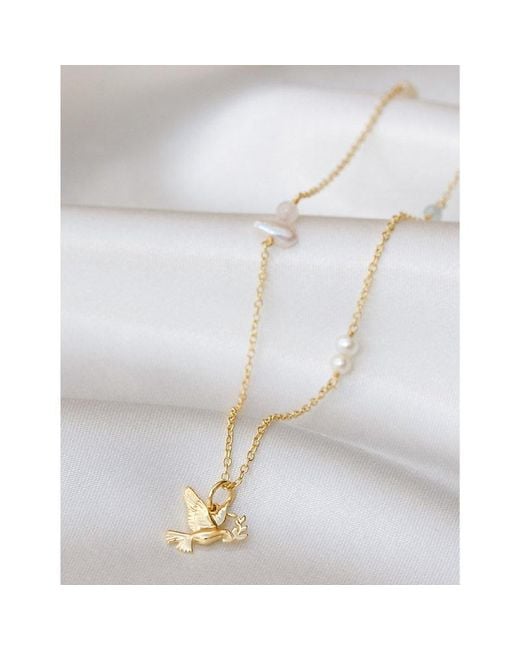 La Maison Du Couturier Metallic With Love Darling Peace Gaia 14Ct-Plated Sterling- Gemstone And Pearl Necklace