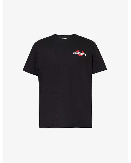 True Religion Black X Playboy Logo-print Cotton-jersey T-shirt for men