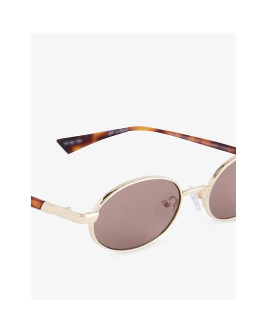Le Specs Pink Icicle Oval-Frame Metal Sunglasses