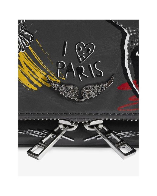 Zadig & Voltaire Black Rock Nano Humberto Leather Clutch Bag