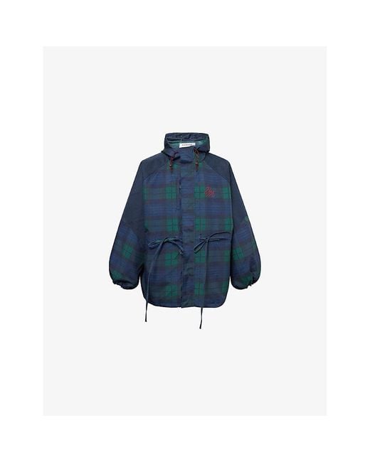 Damson Madder Blue Liu Hooded Woven Raincoat