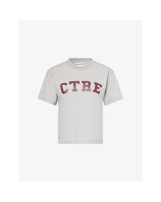 The Couture Club White Ctre Round-Neck Woven T-Shirt