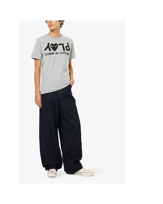 COMME DES GARÇONS PLAY Gray Cotton T-Shirt for men
