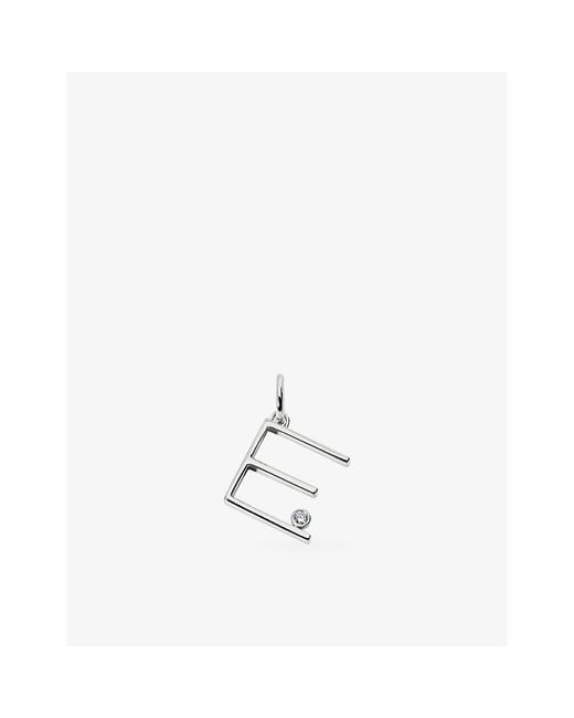 Monica Vinader White Initial E Solitaire Lab-Grown Diamond And Sterling Pendant Charm