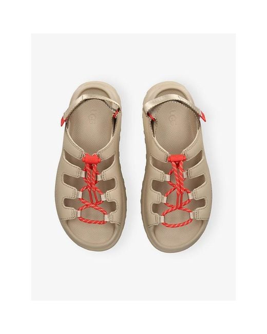 Ugg Natural Goldenglow Toggle Coated-Leather Sandals