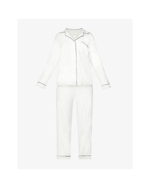 Eberjey White Gisele Jersey Pyjama Set