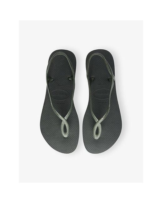 Havaianas Black Luna Point Rubber Flip Flops