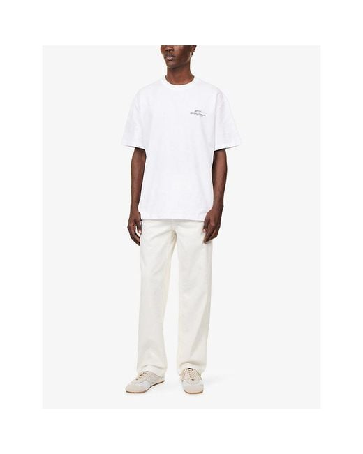 Les Deux White Exhibition Graphic-Print T-Shirt for men