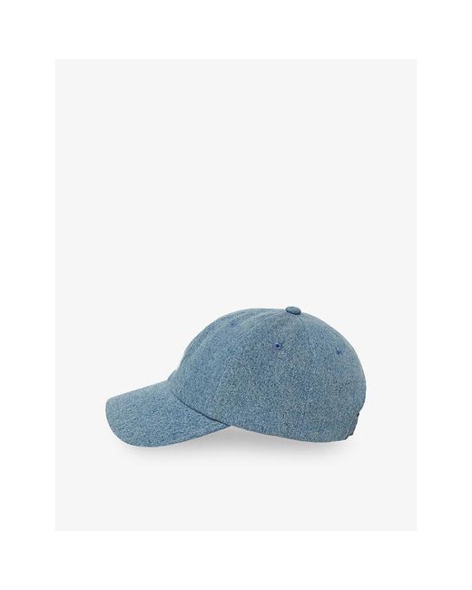 Maje Blue Logo-Embroidered Denim Baseball Cap