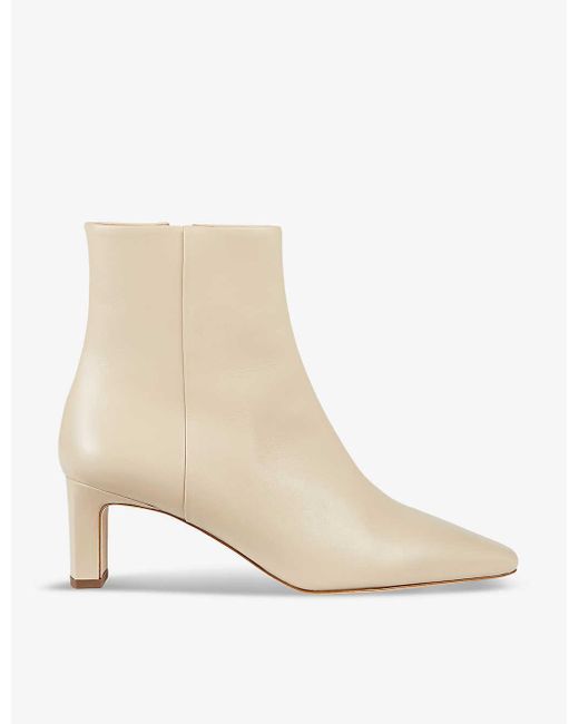 L.K.Bennett Natural Margaux Heeled Leather Ankle Boots