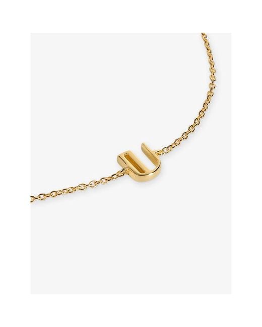 Monica Vinader Metallic Initial U 18Ct Vermeil Bracelet