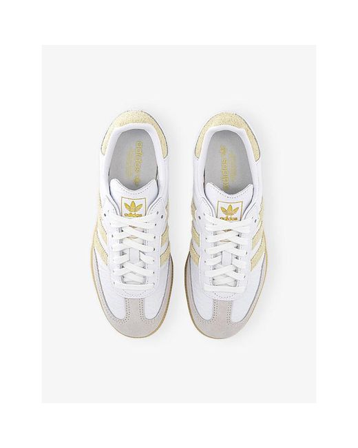 Adidas White Samba Og Leather Trainers