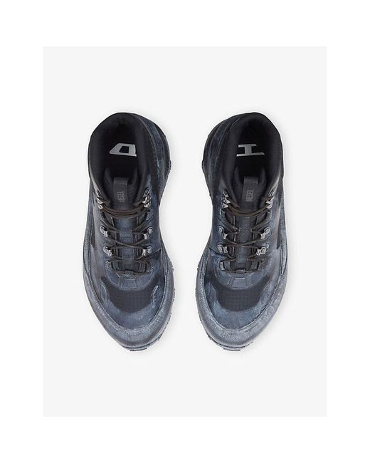 DIESEL Blue D-Cage Woven Hiking Trainers for men