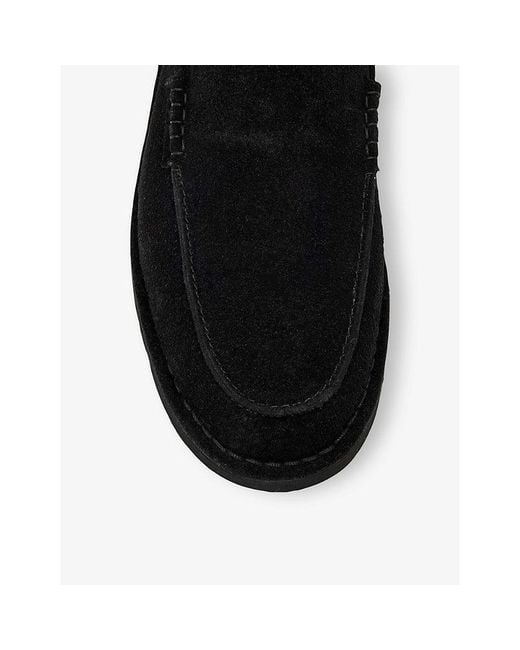 AllSaints Black Slix Suede Loafers for men