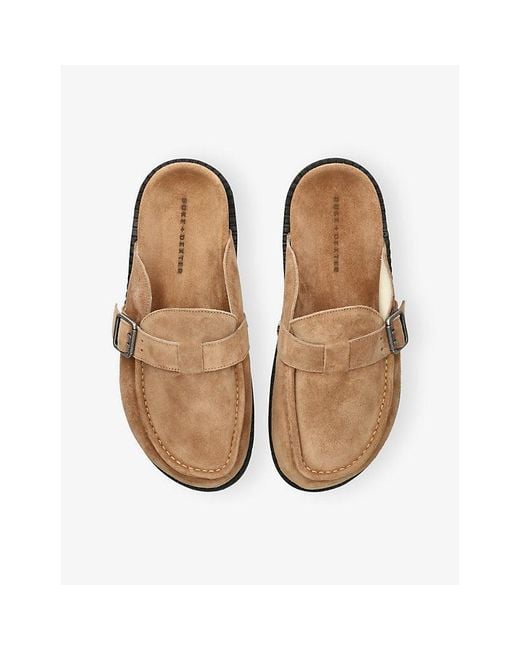 Duke & Dexter Brown Winston Backless Suede Mules