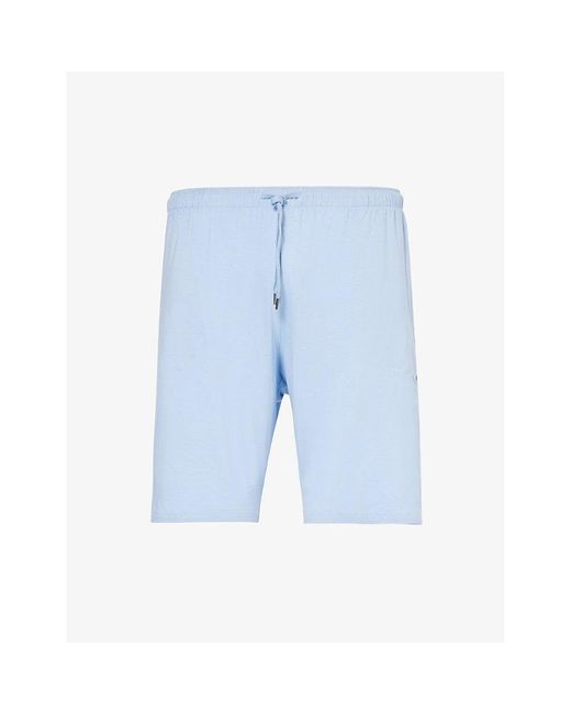 Derek Rose Blue Basel Relaxed-fit Stretch-woven Pyjama Shorts X for men