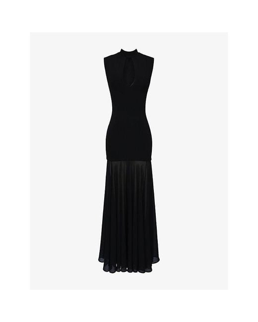 House Of Cb Black Raphaella Sleeveless Stretch-Crepe Maxi Dress