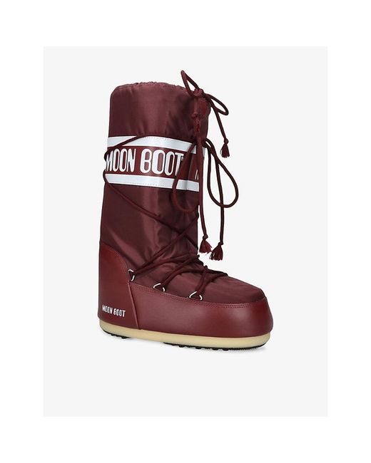 Moon Boot Brown Icon Brand-Print Shell Boots