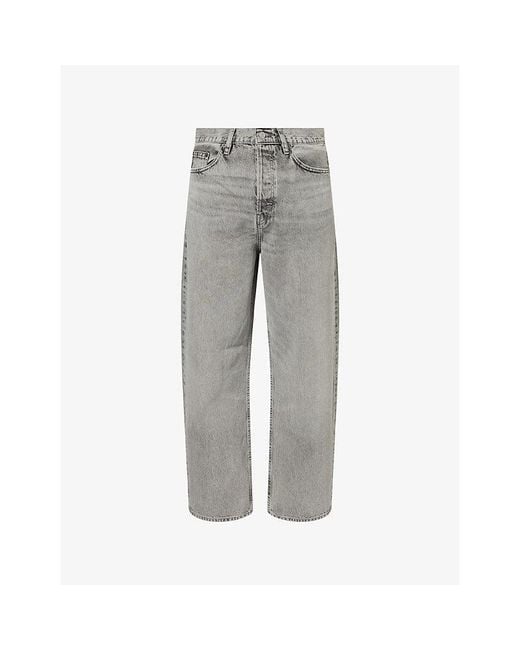 FRAME Gray Baggy-Fit High-Rise Cotton Denim Jeans for men