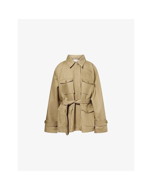 Frankie Shop Natural Kelia Padded Woven Utility Jacket