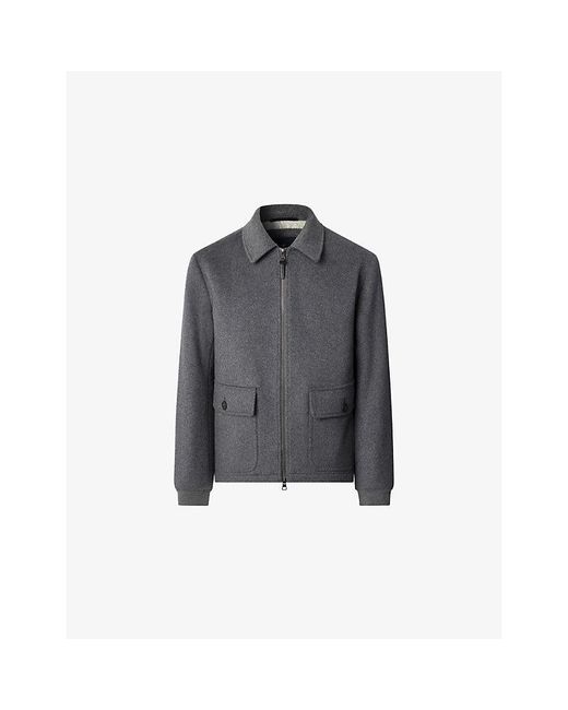 Hackett Gray Patch-Pocket Woven Jacket for men