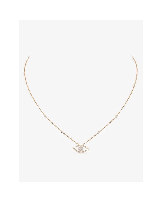 Messika Metallic Lucky Eye Diamond Pavé Pendant Necklace