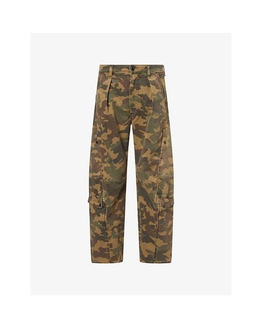 Citizens of Humanity Green Flight Camo Cotton Trousers