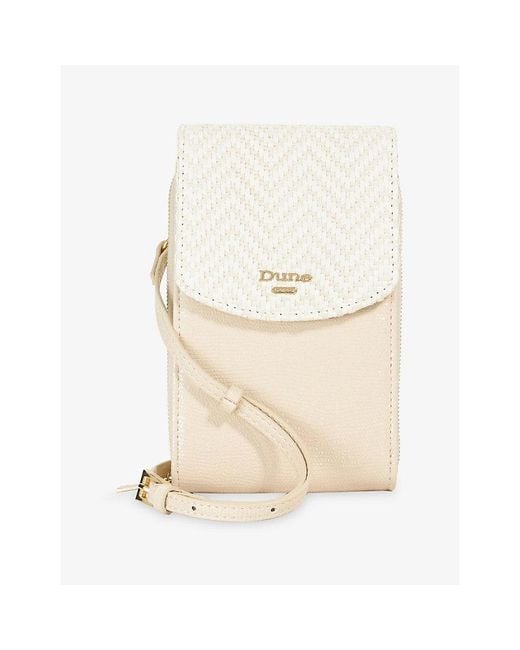 Dune Natural Sunrise Faux-Leather Phone Cross-Body Bag