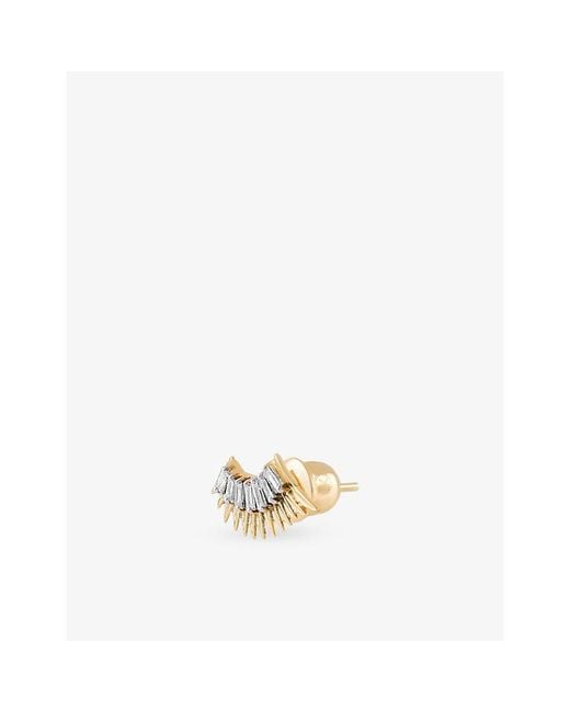 Kismet by Milka Metallic Winged 0.16Ct Diamond Stud Earring