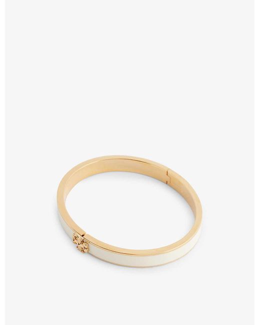 Tory Burch Kira Enamelcoated Brass Bracelet in Metallic Lyst