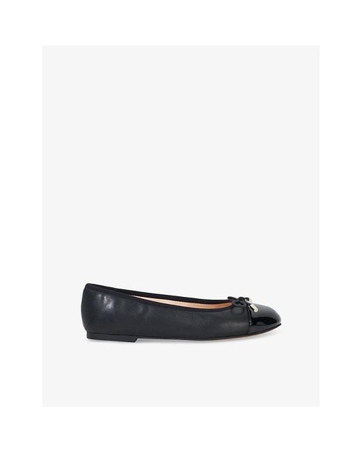 Dune Black Highest Wide-Fit Leather Ballet Flats