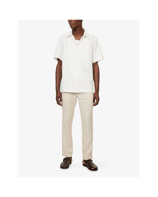 CHE White Franklin Striped Cotton Shirt for men