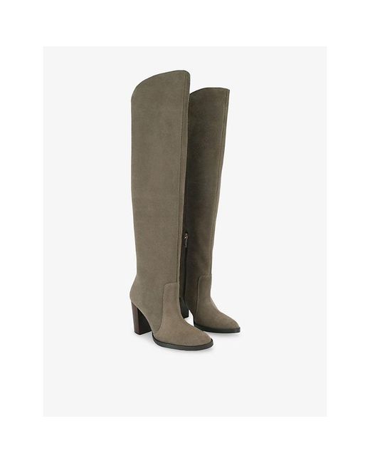Carvela Kurt Geiger Green Allora Over-The-Knee Faux-Leather Heeled Boots