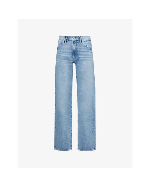 PAIGE Blue Serena Straight-leg Mid-rise Jeans