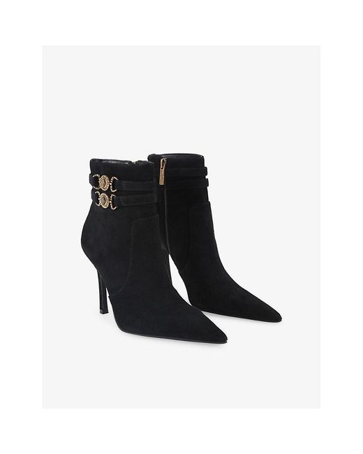 Kurt Geiger Black Mansion Heeled Suede Ankle Boots