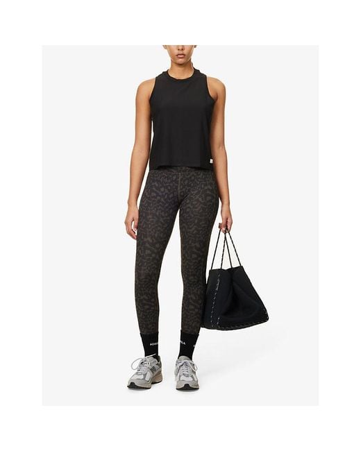 vuori Black Energy Brand-Patch Stretch-Jersey Top