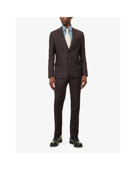 Paul Smith Black Sharkskin Single-Breasted Wool Suit for men