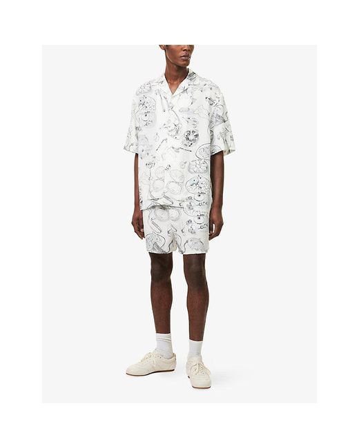 Jacquemus White Le Boxer Printed Woven Shorts for men
