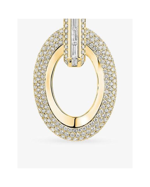 Messika Metallic Groove 18Ct And 6.7Ct Diamond Drop Earrings