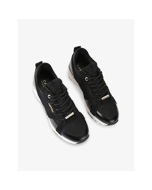 Carvela Kurt Geiger Black Tempo Mesh And Suede Low-Top Trainers