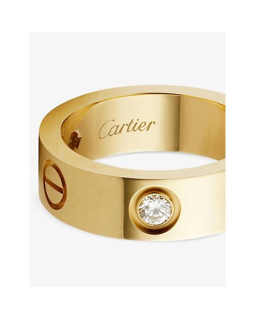 Cartier Metallic Love 18Ct And 3 Brilliant-Cut Diamond Ring