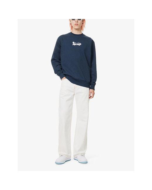 Daily Paper Blue Scratch Branded-print Cotton-jersey Sweatshirt X for men
