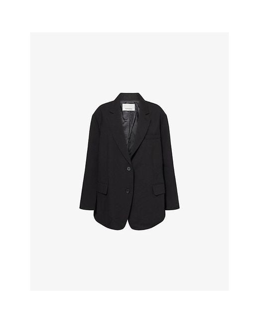 Frankie Shop Black Bea Single-Breasted Stretch-Woven Blazer