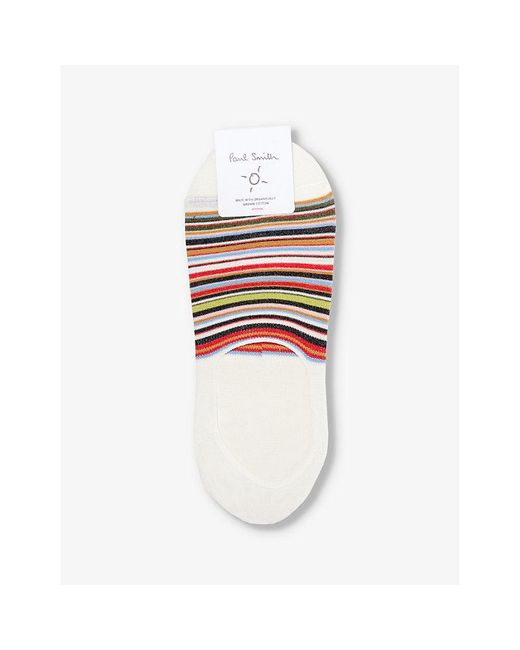Paul Smith White Striped Organic Cotton-blend Socks for men