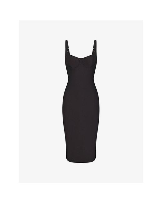 Skims Black Body Long Jersey Dress