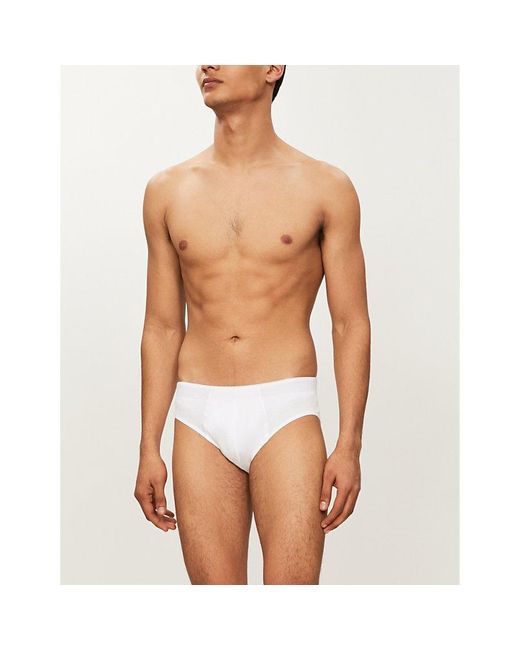 Hanro White Basic Slim-Fit Cotton Briefs Xxl for men