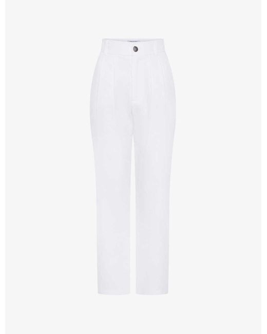 OMNES White Cinnamon Straight-leg Relaxed-fit Stretch-woven Trousers